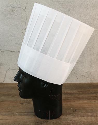 60g Vegetable Fiber Disposable Medium High Flat Top Chef Hat,28*23cm
