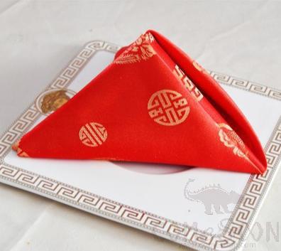 Napkin,Polyster,48*48cm,Wedding red dragon and Phoenix