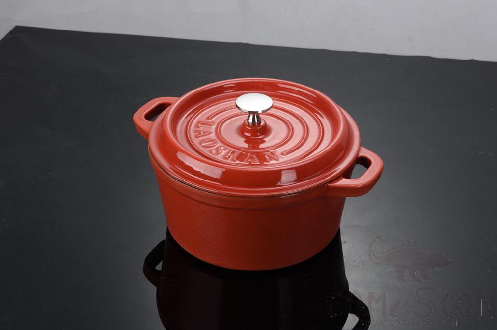 Enamel cast iron pot,Red,10cm