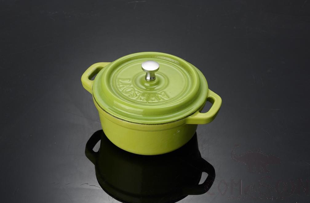 Enamel cast iron pot,Apple green,10cm
