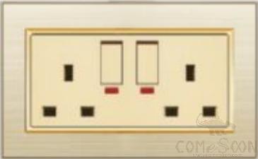Double socket switch 13A