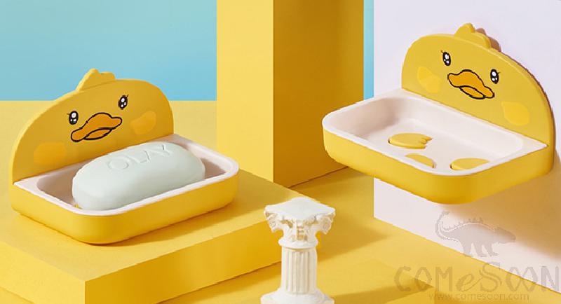 Wall Hanging Small Yellow Duck Soap Dish,PP,14*9.2*9cmcm