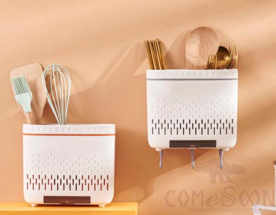 Wall-Mounted Dust-Proof Multifunctional Chopsticks Cage (Without Cover),PS,19*8.5*18cmcm