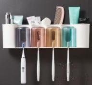 Wall-Mounted Four-Tier Toothbrush Holder,PP,10.5*41.5*11
cm