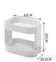 (Without Handle) Two-Tier Storage Rack (Without Wheels),PP,43*26.5*36cm
