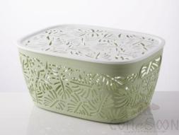 Forest Turtle Leaf Large Storage Basket Set (With Cover),PP,34.7*25.8*16.5cm