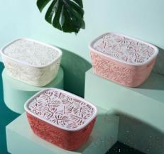 Mori Turtle Leaf Small Storage Basket Lid,PP,23.8*17.8cm