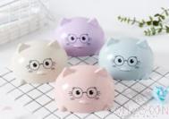Nordic Style Kitten Soap Box,PP,12*11*8cm