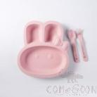 Maixiang Little White Rabbit Plate (With Spoon And Fork),wheat,32X22X3cm