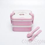 Cartoon Double Layer Bento Lunch Box,wheat,17x12.5x11cm
cm