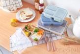 Maixiang Large Three-Compartment Lunch Box,wheat,27.5*18.5*5.5 cm