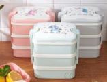 Three-Layer Xiaoma Haili Lunch Box (Including Tableware),pp,17x12.5x15cm
