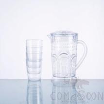 1500Ml Carved Small With 4 Cups Water Bottle,PS,17*11.5*20cm
