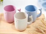 Straw Whale Cup Word,wheat,8*6*8（handle 10.5）cm