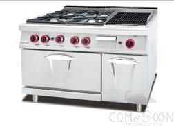 AG700-series Hot Sales 4-Burner  Gas Range W&amp; Lava Rock Grill&amp; gas Oven