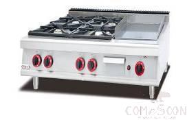 AG700-series Hot Sales Counter Top 4-burner Gas Range &amp; gas Griddle