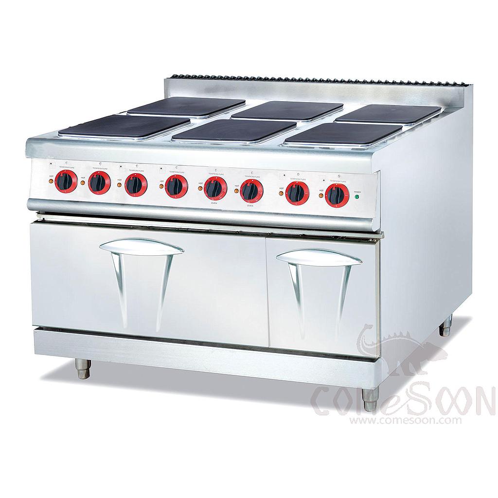 AE900-series stainless steel 6-burner electric hot plate/ range with electric oven