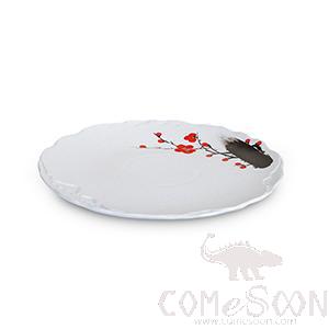 8&quot; Round Wood Grain Plate (Red Plum)