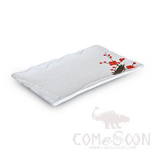 8&quot; Rectangular Wood Grain Plate (Red Plum)