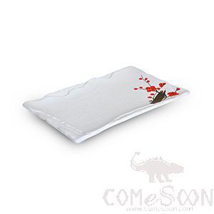 12&quot; Rectangular Wood Grain Plate (Red Plum)