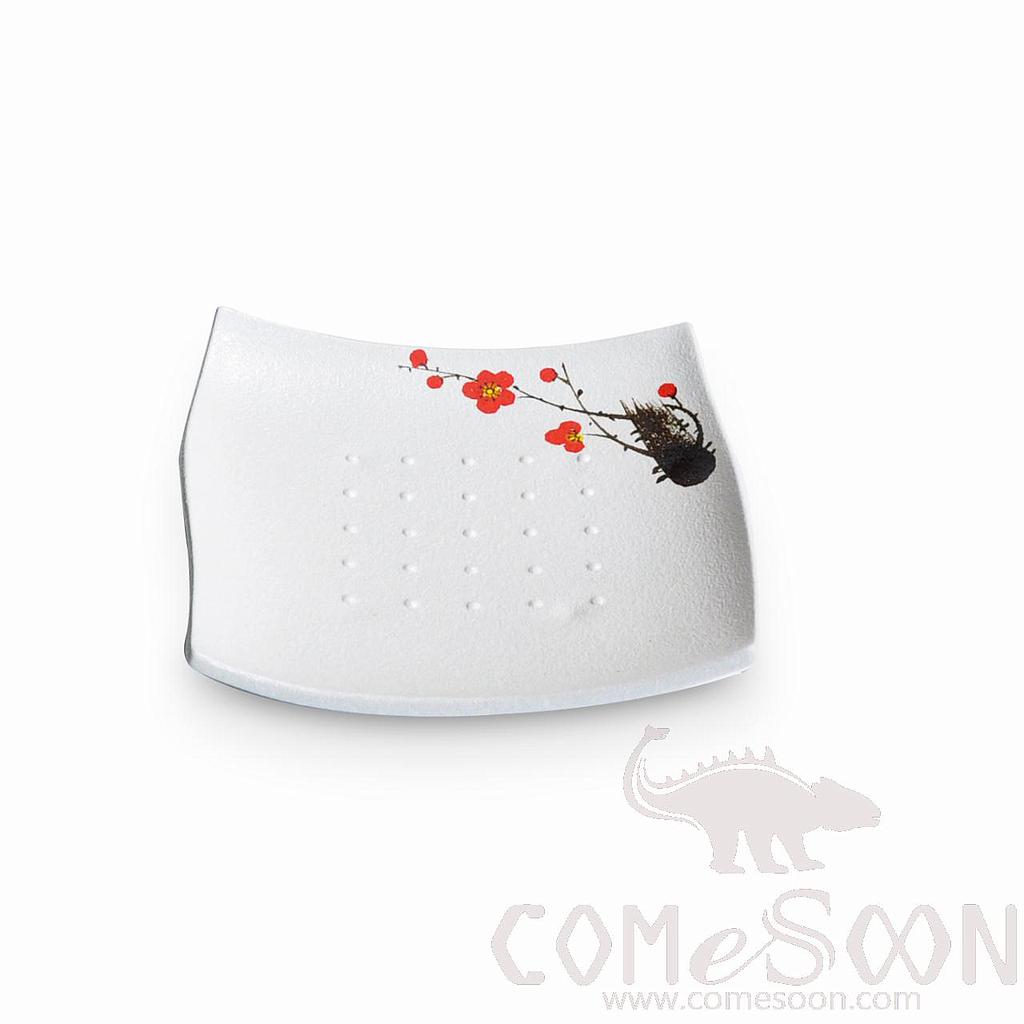 7.75&quot; Bead Dot Square Plate (Red Plum)