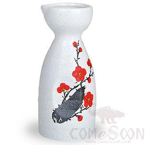 Small sake pot (red plum)