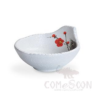 5&quot; Wood Grain Handle Bowl (Red Plum)