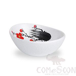 5&quot; Yuanbao bowl (red plum)