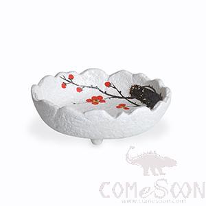 5.5&quot; Tripod Mosaic Bowl (Red Plum)