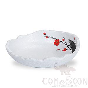 9&quot; Mountain Ladder Round Shallow Bowl (Red Plum)