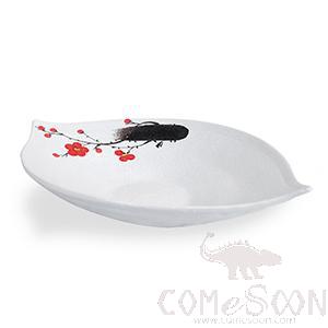 8.5&quot; Stone Pattern Double Tip Bowl (Red Plum)