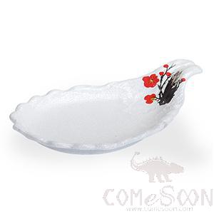 9.5&quot; Single Handle Sashimi Plate (Red Plum)