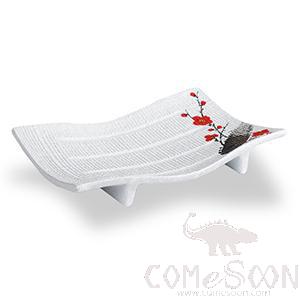 8.7&quot; cloth grain curved plate (red plum)