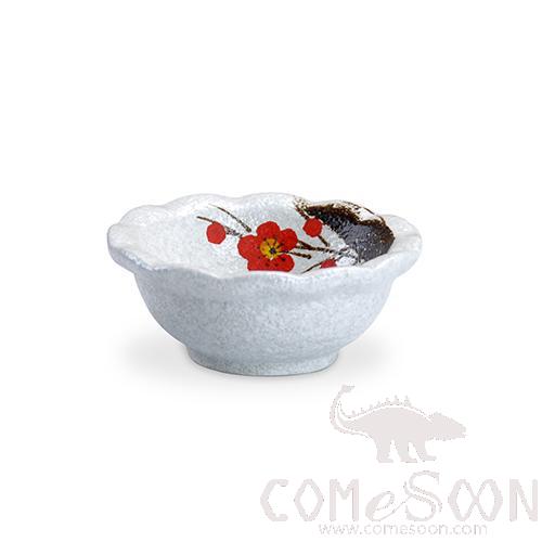 4&quot; Hekou side dish bowl with red plum