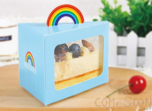 Portable Cake Box Open Window
Rainbow，12.8*9.5*9cm