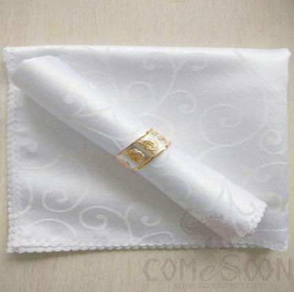 Napkin,48*48cm,Pure white single hook