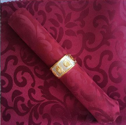 Napkin,48*48cm,Wine red double hook