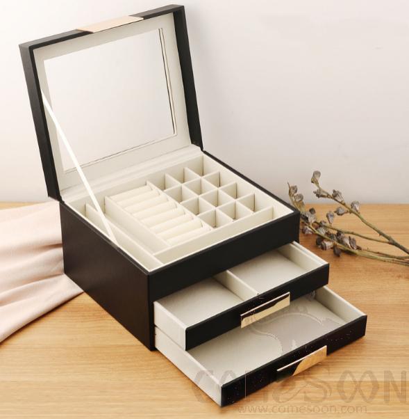 Three-Tier Jewelry Box,PU,23.3 * 20.3 * 14.2 cm