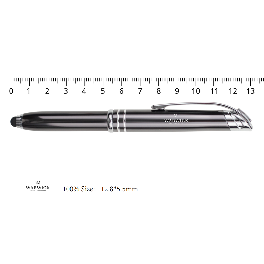 Customized Metal ballpoint pen W/ LED light and Logo,D 12.5*L 132mm