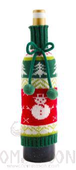 Hair Ball Bow Snowman Bottle Holder