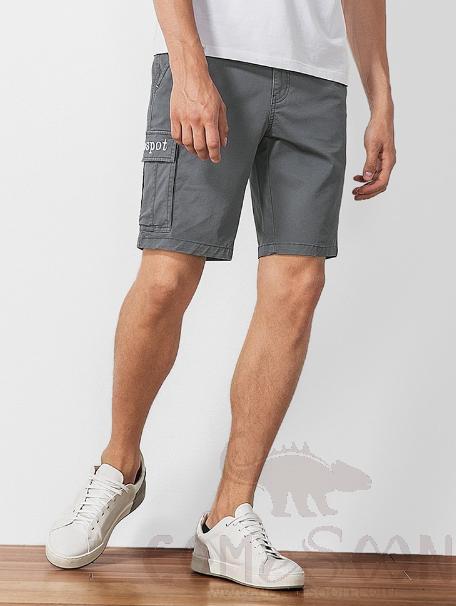 Men'S Five-Point short，Cotton，Grey