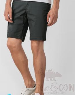 Men'S Five-Point short，Cotton，Grey-Green