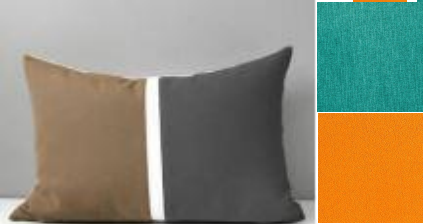 Decorative pillow, 40 x 40 cm, Blue/Yellow