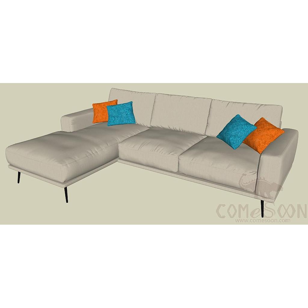 Sofa,Metal &amp; Wood,80(W) X 80(H) X 240(L) Cm