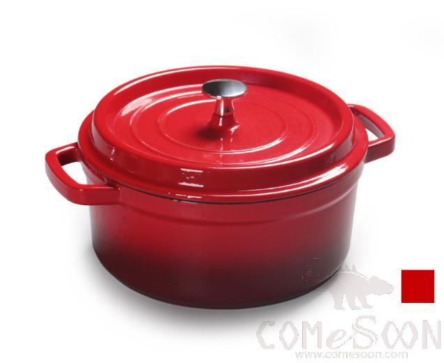Casserole Enamel Pot 24M Red,4.1L