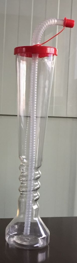 Plastic straw cup,6*28.5cm,350ml