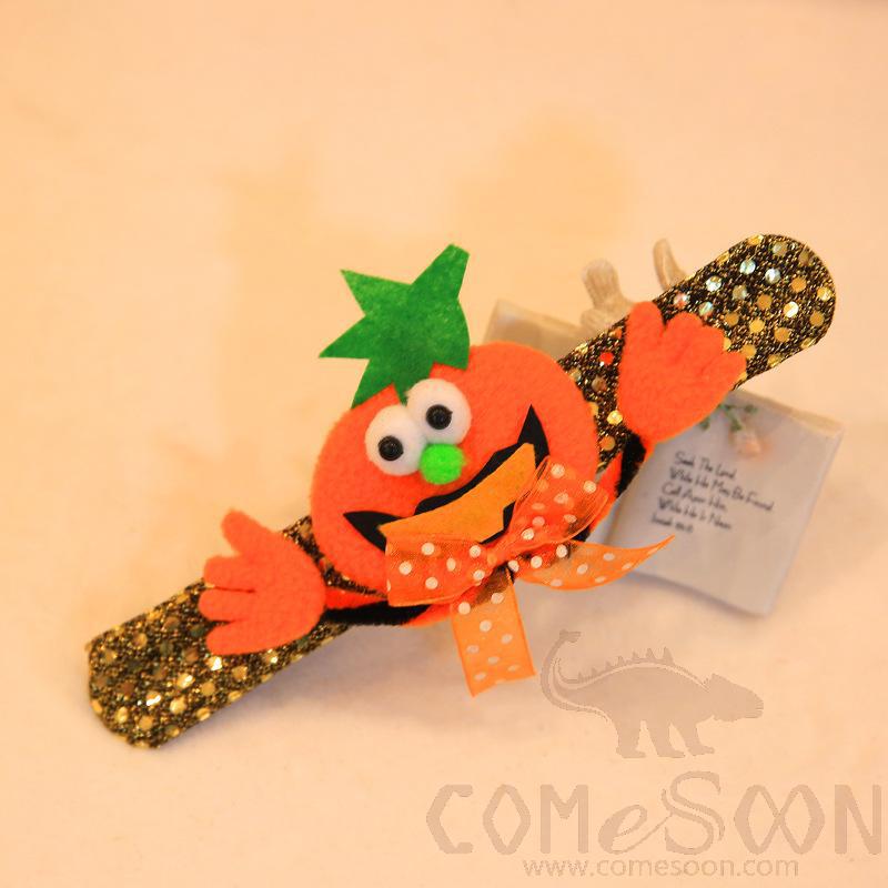 Green Leaf Pumpkin Glitter Decoration Bracelet，8*21cm