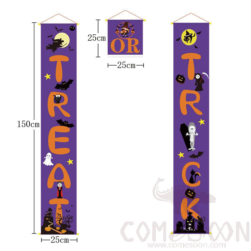 Halloween Couplets Hanging Cloth，Purple
