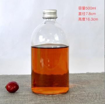 Disposable glass bottle,500ml,D 7.8*H 16.3cm,Polish