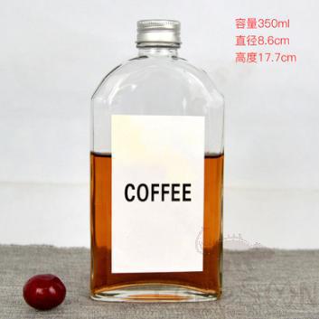 Disposable glass bottle,Oblique Shoulder,350ml,D 8.6*H 17.7cm